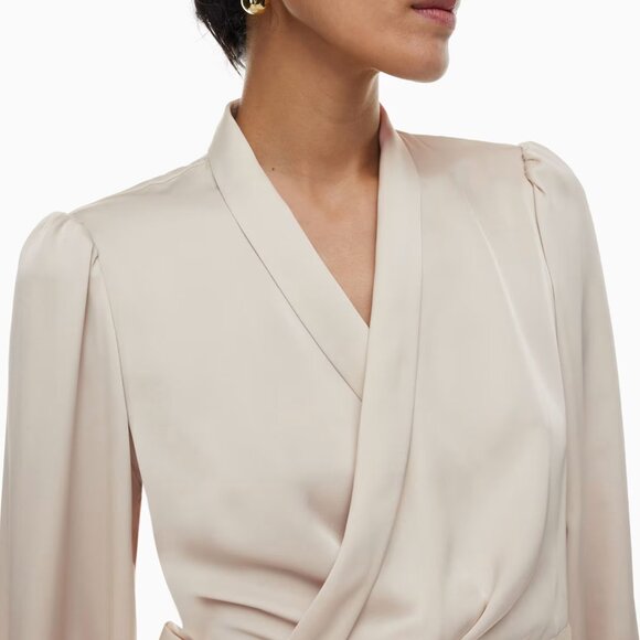 ARITZIA | Babaton Hyde Satin Mini Dress Matte Pearl XS - Picture 6 of 8